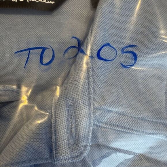 Travis Mathew Sunset Blocked Polo Riviera Heather Blue Nights Size Large - Picture 10 of 10